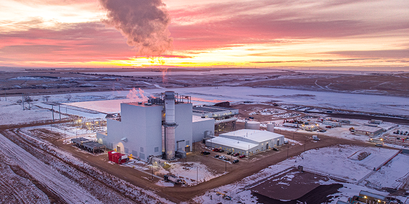 Natural Gas Power Station with Sun Set