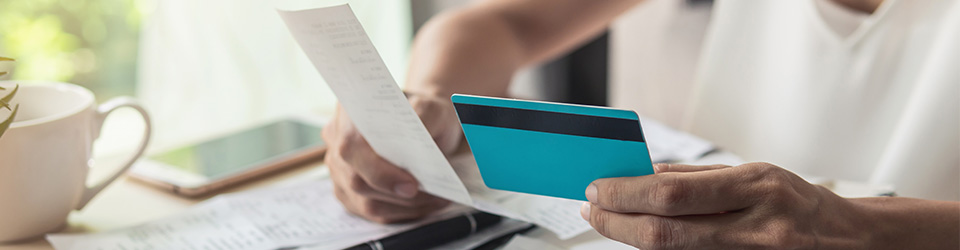 credit card and bill