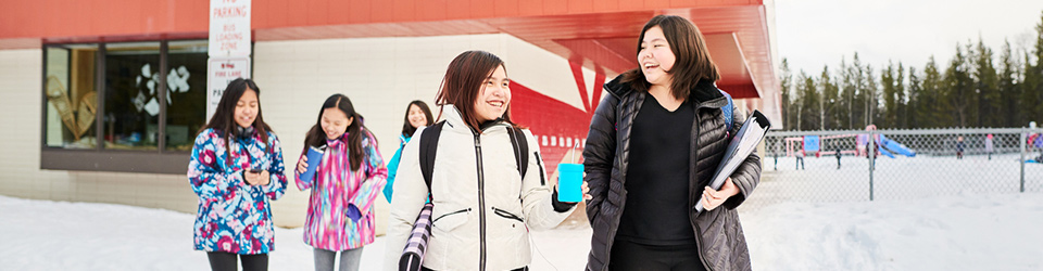 children going home from school