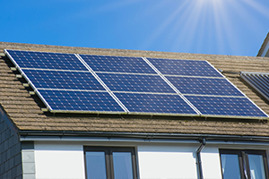 solar panels on the roof of a house