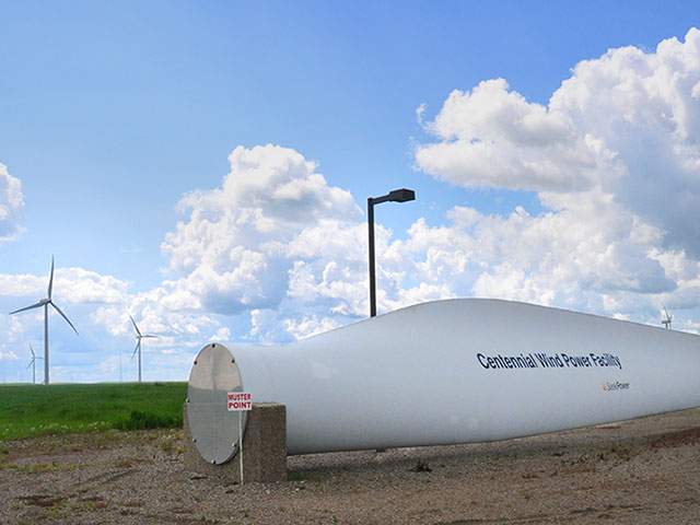 Turbine wing on ground