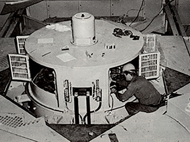 Employee working on equipment